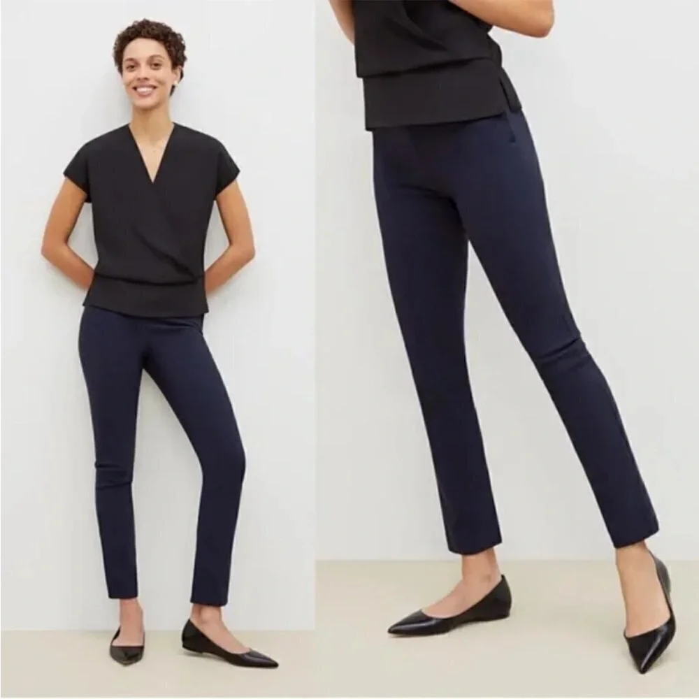 MM Lafleur Dark Navy Blue Foster Straight Leg Pants Sz 4